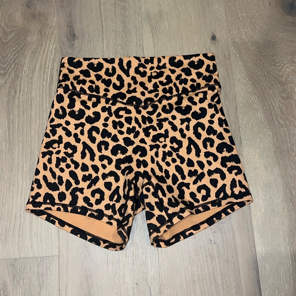 VITALITY by Balance cheetah print bike shorts 5 inch inseam